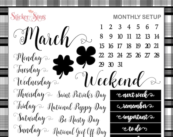 MARCH Planner Stickers