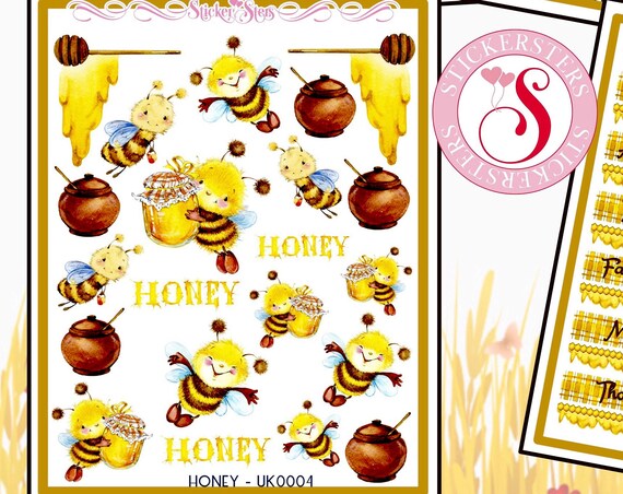 Honey Bee UK0004 4page super cute for all planners, Cute and Functional