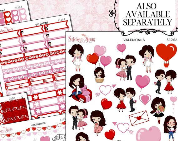 Valentine Planner Stickers Kit | 8126