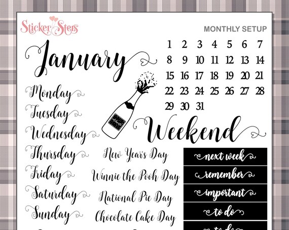 JANUARY Planner Stickers