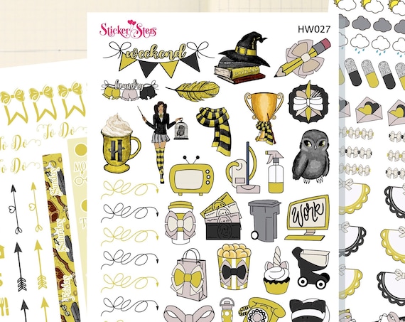 Wizard School Yellow Slim Planner Stickers Mini Kit | HW027