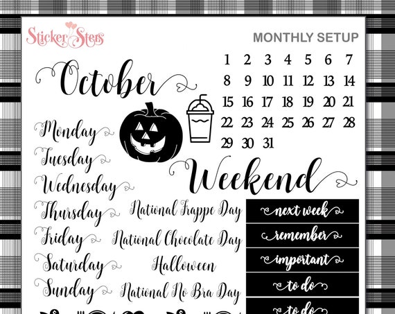 OCTOBER Planner Stickers