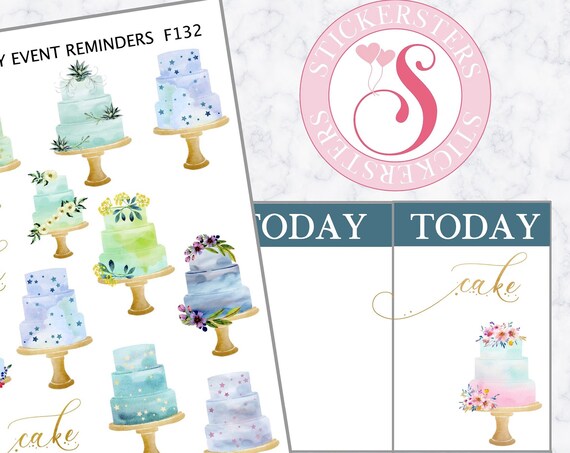 Cake Worthy Event Reminders | F132 Planner Stickers