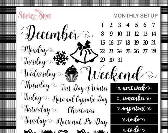 DECEMBER Planner Stickers