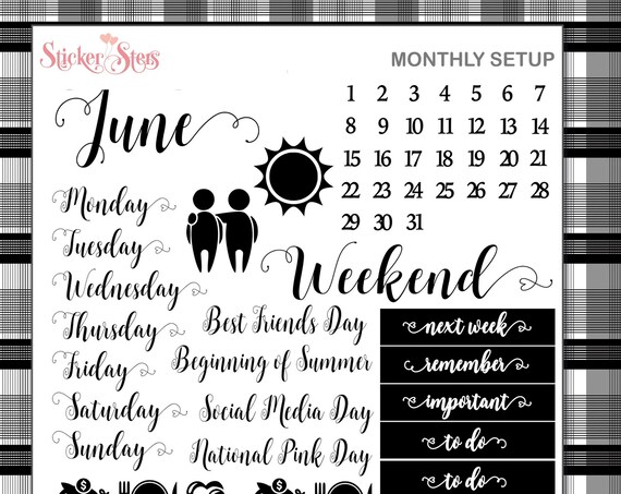 JUNE Planner Stickers
