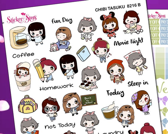 Chibi Tasuku (Small Task) Planner Stickers Stickers Mini Kit | 8216