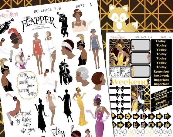 Art Deco Style Dollface Planner Stickers Stickers Mini Kit | 8072