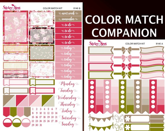 Bunny Love Color Match Companion Planner Stickers Kit | 8146