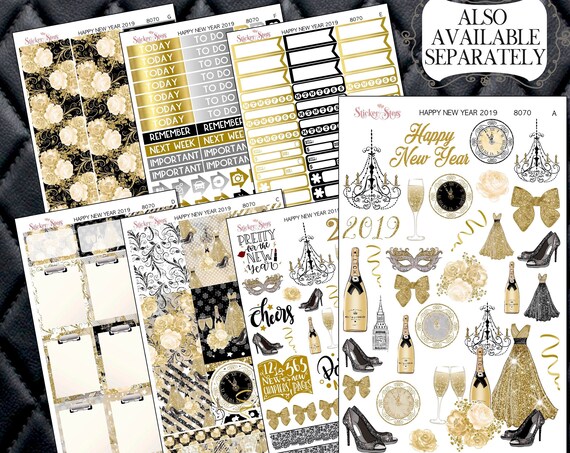 Happy New Year 2019 Planner Kit & A La Carte Pages | 8070