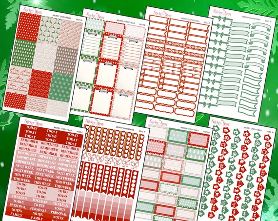 Merry Christmas Color Kit Planner Stickers Set | 8023