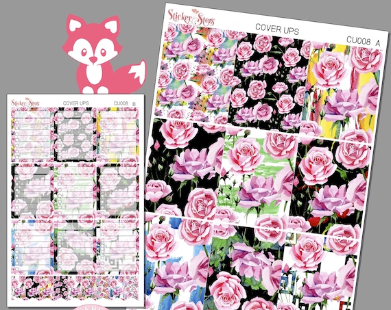 Tea Rose Planner Cover Ups Stickers Kit CU008
