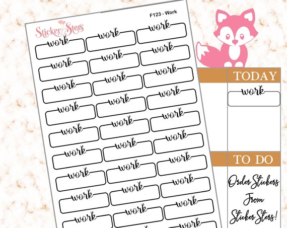 Work | F123 Planner Stickers
