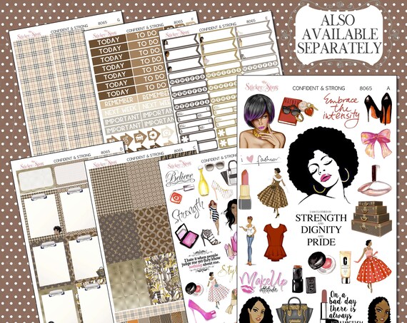 Confident and Strong Planner Kit & A La Carte Pages | 8065