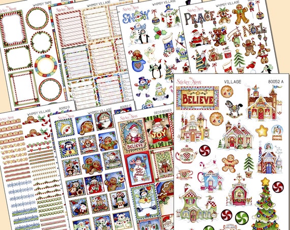 The Most Whimsical Christmas Themed Planner Sticker Kit EVER | 8052