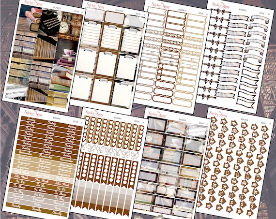 Books Color Kit Planner Stickers Set | 8036