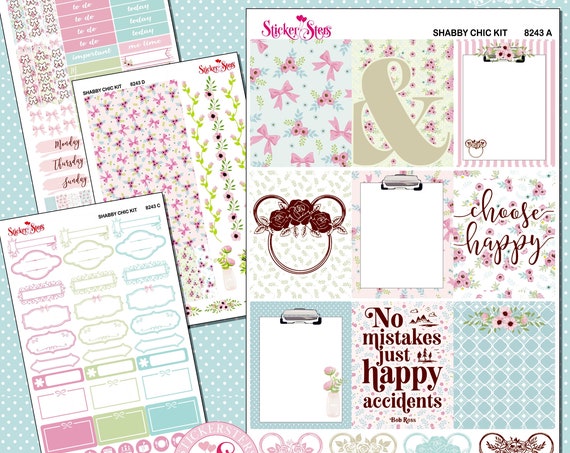 Shabby Chic Kit Planner Stickers Set | 8243