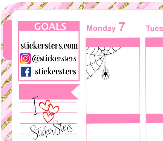 Spider & Web Small Sheet Planner Stickers Set Cute and Functional made for all Planners