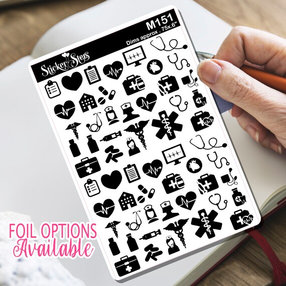 Stethoscope Nurse Doctor Sticker Foil Option Available | M151