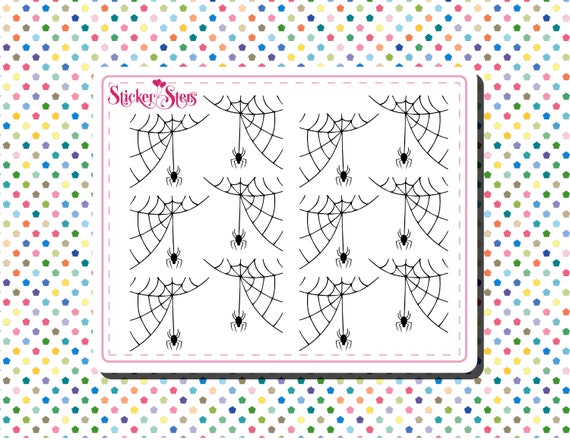 Spider & Web Small Sheet Planner Stickers Set Cute and Functional made for all Planners