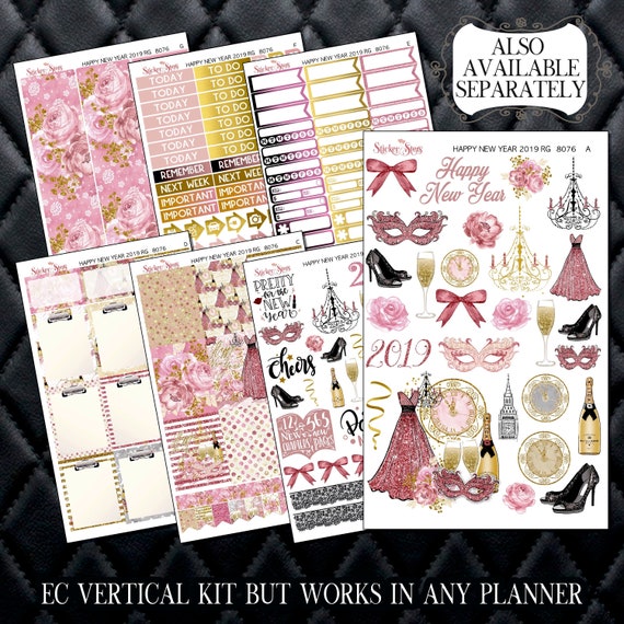 Happy New Year 2019 Rose Gold Planner Kit & A La Carte Pages | 8076