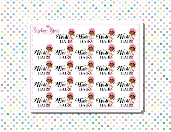 Wash Hair Small Sheet Planner Stickers Set Cute and Functional made for all Planners