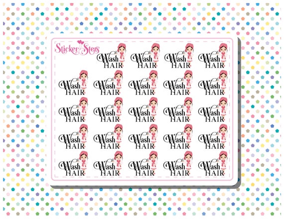 Wash Hair Small Sheet Planner Stickers Set Cute and Functional made for all Planners