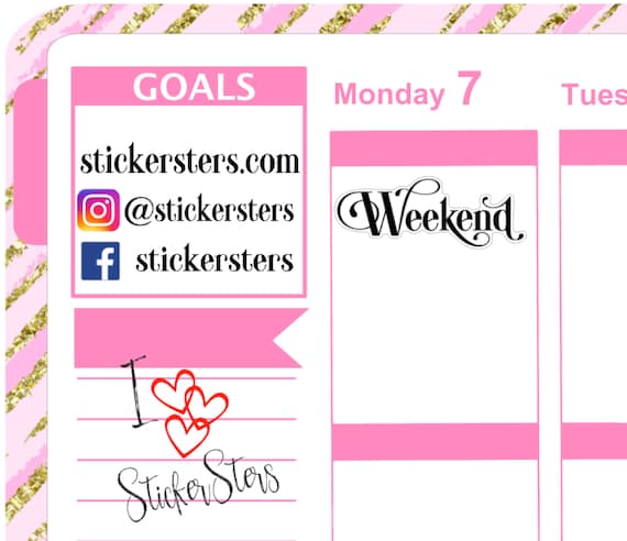 Weekend Small Sheet Planner Stickers Set Cute and Functional made for all Planners