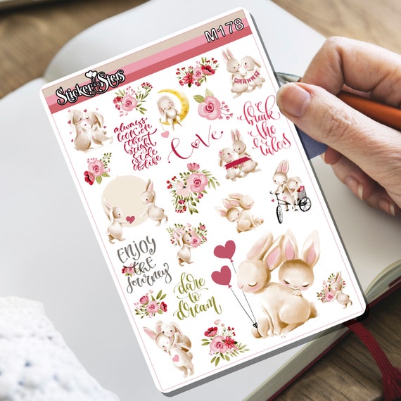 Bunny Love . Tiny Sticker Set | M178