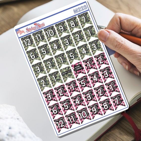 Deployment and Homecoming Countdowns Tiny Sticker Set | M220