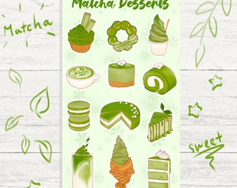 Matcha Stickers Etsy