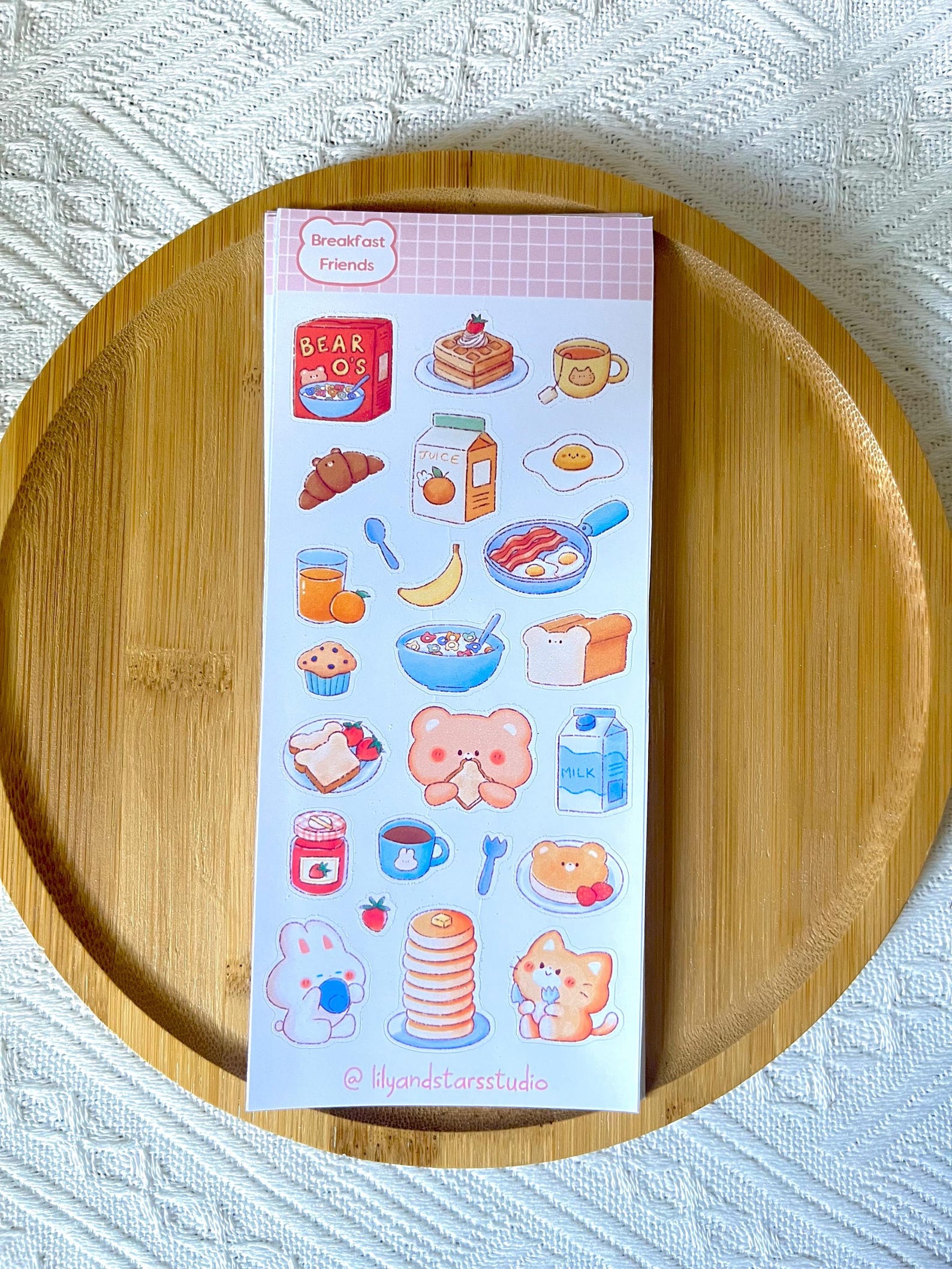 Breakfast Friends Sticker Sheet • Kawaii Food Hand Drawn Matte Stickers ...