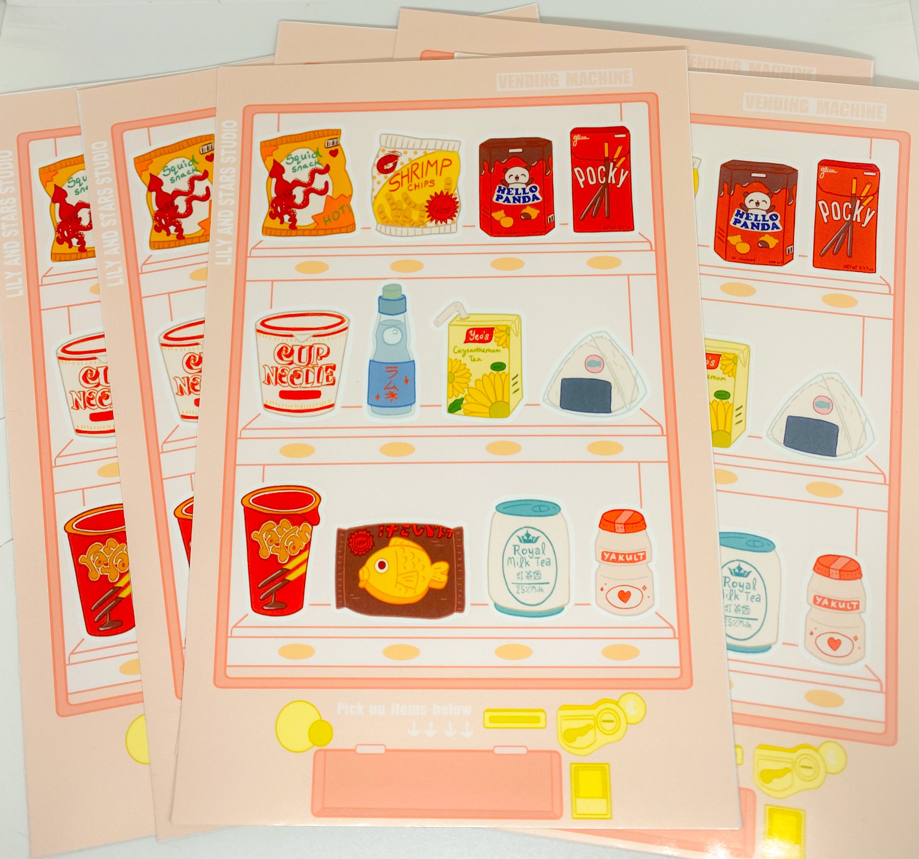 Asian Snacks Stickers Hand Drawn Kawaii Vending Machine Glossy Food Stickers  Cute Collectibles Aesthetic Scrapbooking Gift -  Finland