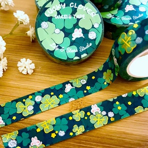 Four Leaf Clover Washi Tape • Gold Foil Lucky Bunny (15mm X 10m) - Etsy