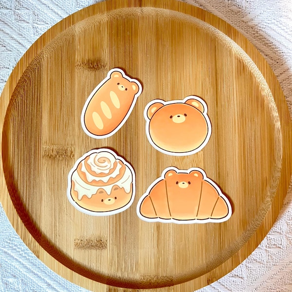 Bear Bread Sticker • Waterproof Matte Vinyl Die Cut