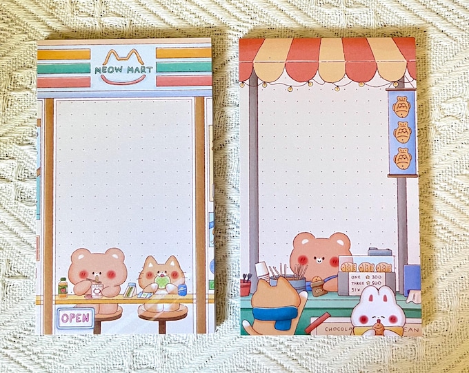 Kawaii Bear Taiyaki Memo Pad • Konbini Notepad (3x5 in)