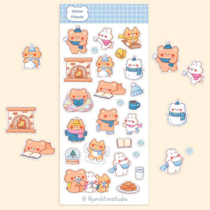 Scrapbook Winter Stickers - Etsy
