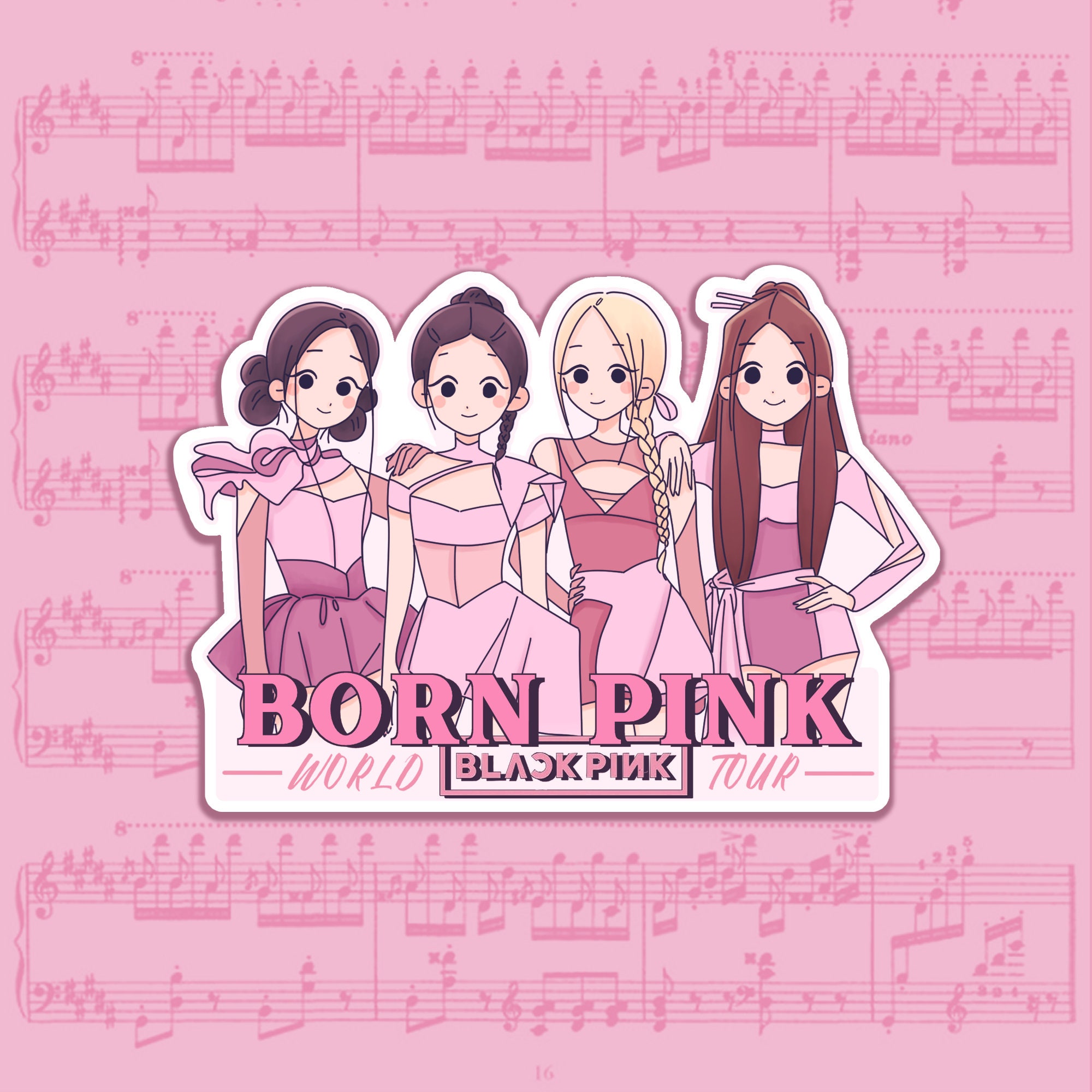 Blackpink Born Pink World Tour Decal Waterproof Sticker Kpop Concert Merch  Laptop Sticker Cute Water Bottle Sticker Matte Vinyl 