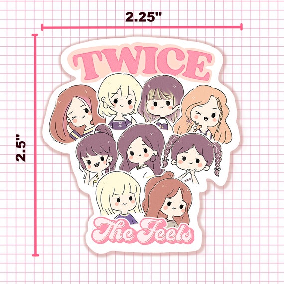 Cartoon Twice Sticker, Twice Lovely Stickers, Twice Stickers Kpop