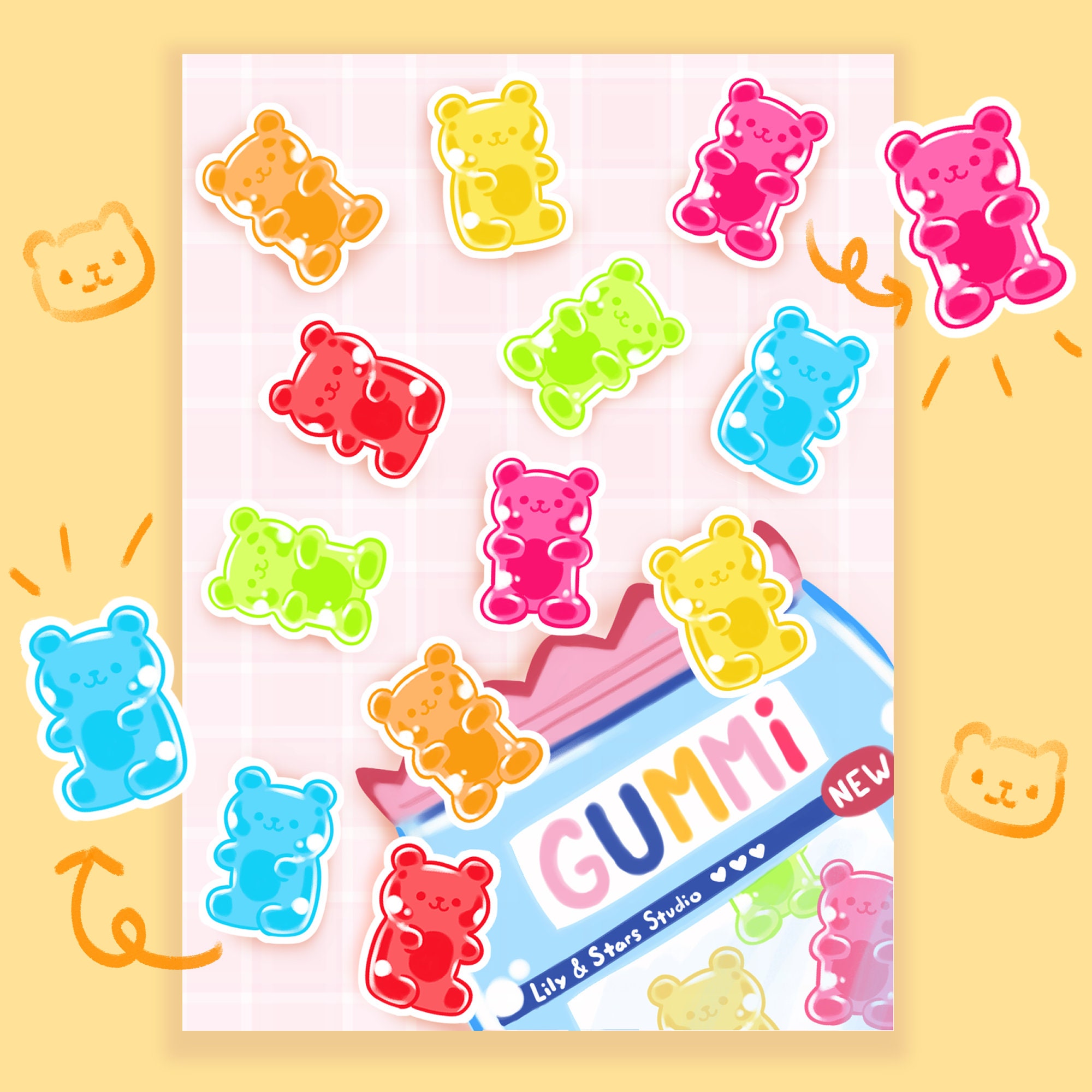 Gummy Bears Sticker for Sale by Fifiyaa