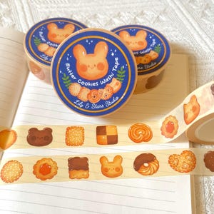 Butter Cookies Washi Tape • Kawaii Scrapbooking • Planner Tape (15mm x 10m)