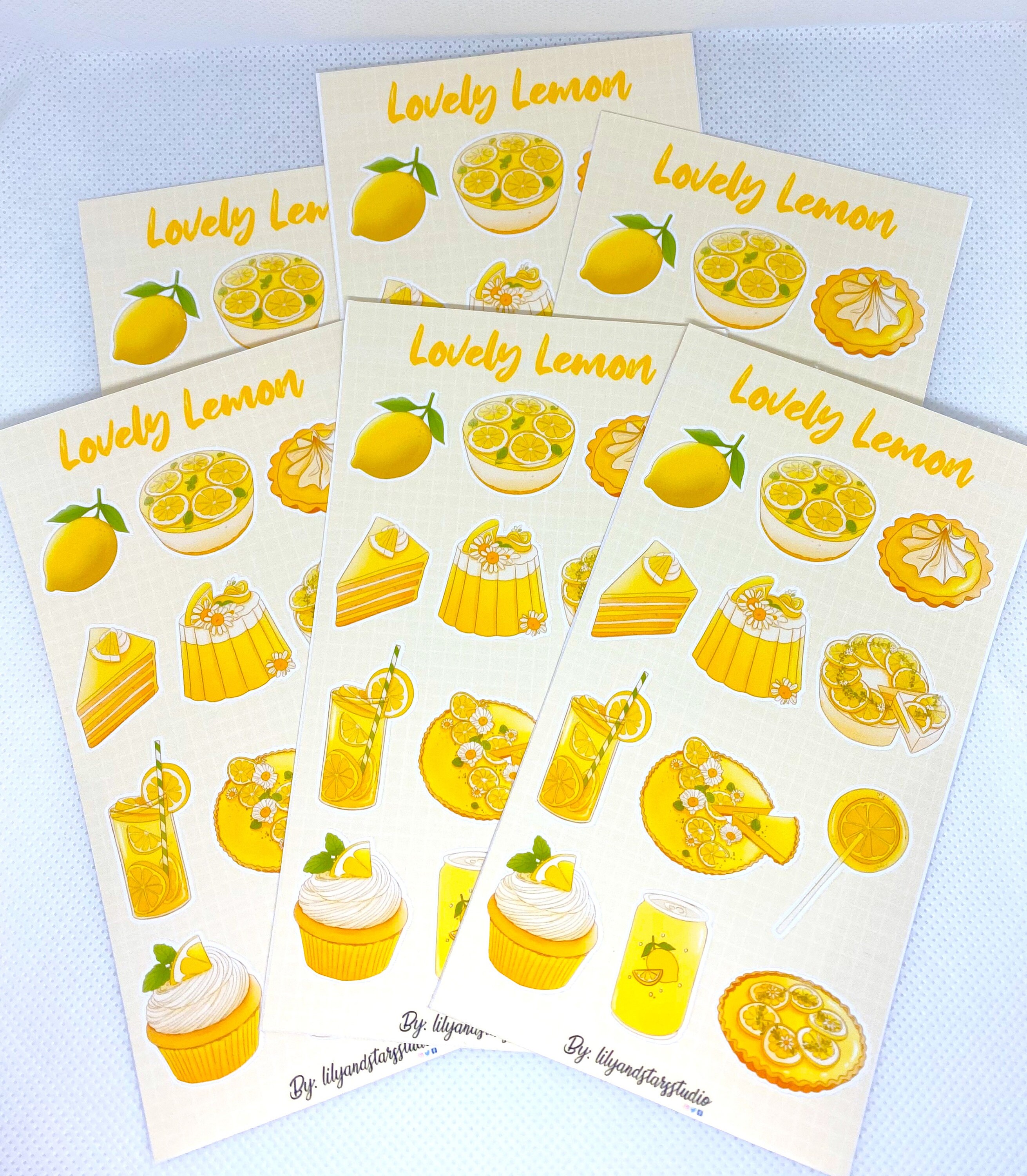 Lemon Dessert Sticker Sheet • Glossy Planner Stickers - Etsy