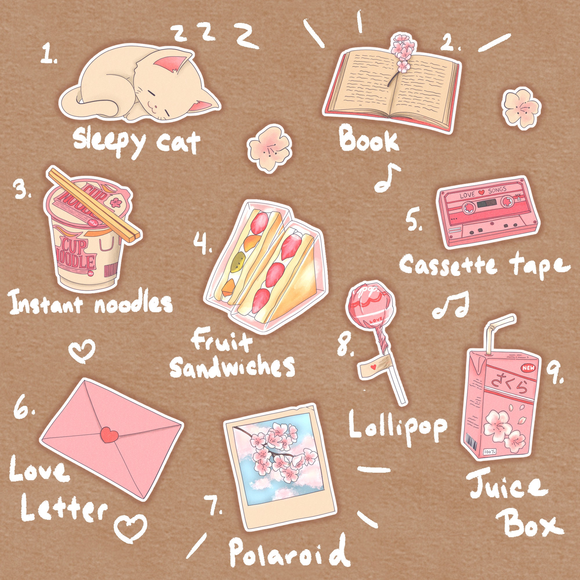 Sakura Planner Stickers, Hanami Deco Stickers