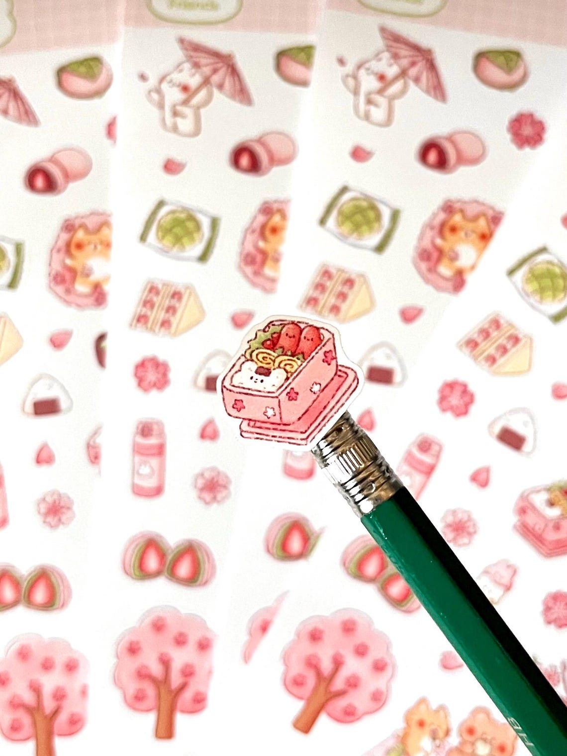 Hanami Friends Sticker Sheet • Kawaii Cherry Blossom Picnic Matte ...
