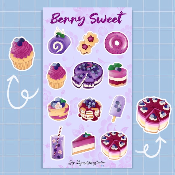 Kawaii Food Pattern - Sweet - Sticker