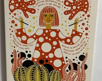 Women Artists, Yayoi Kusama, Sculptor,  Artist Postcard