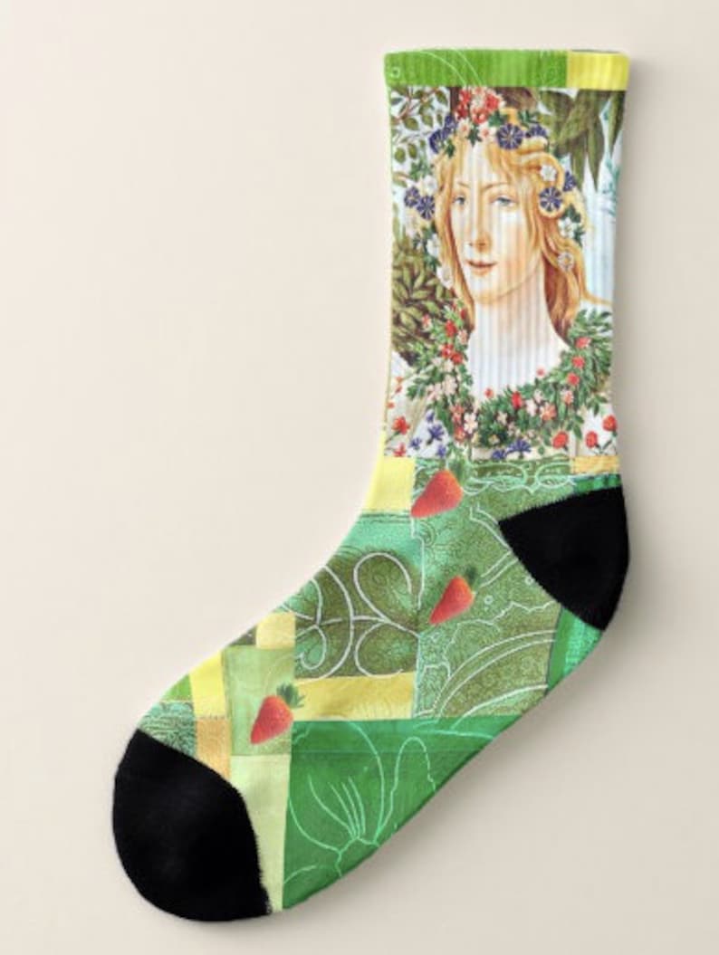 Men Large Gift Botticelli Women,Artsy,Artists,Teachers Primavera Art Painting Socks