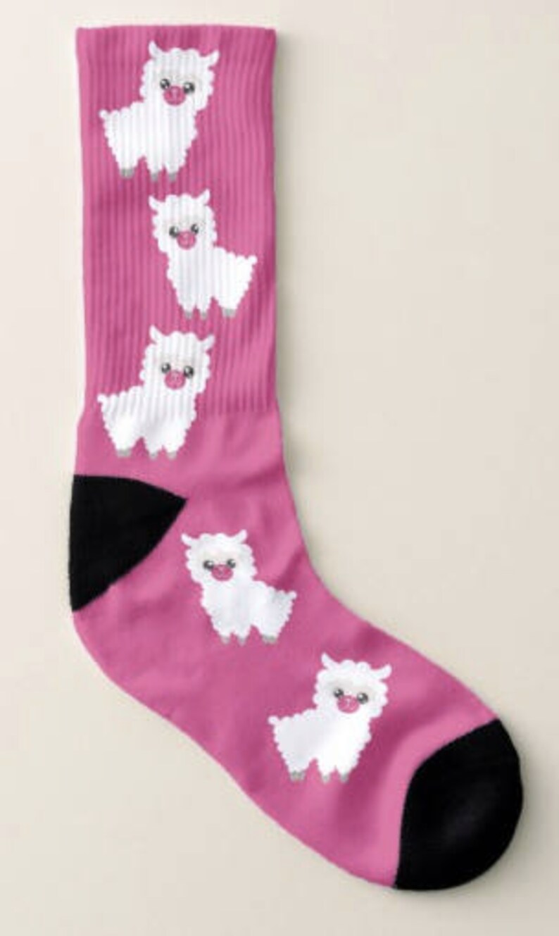 Birthday GIft Unisex Size Cute Llama Critter, Art Socks,Llama Love Socks Gift for Women or Men Fun Footwear