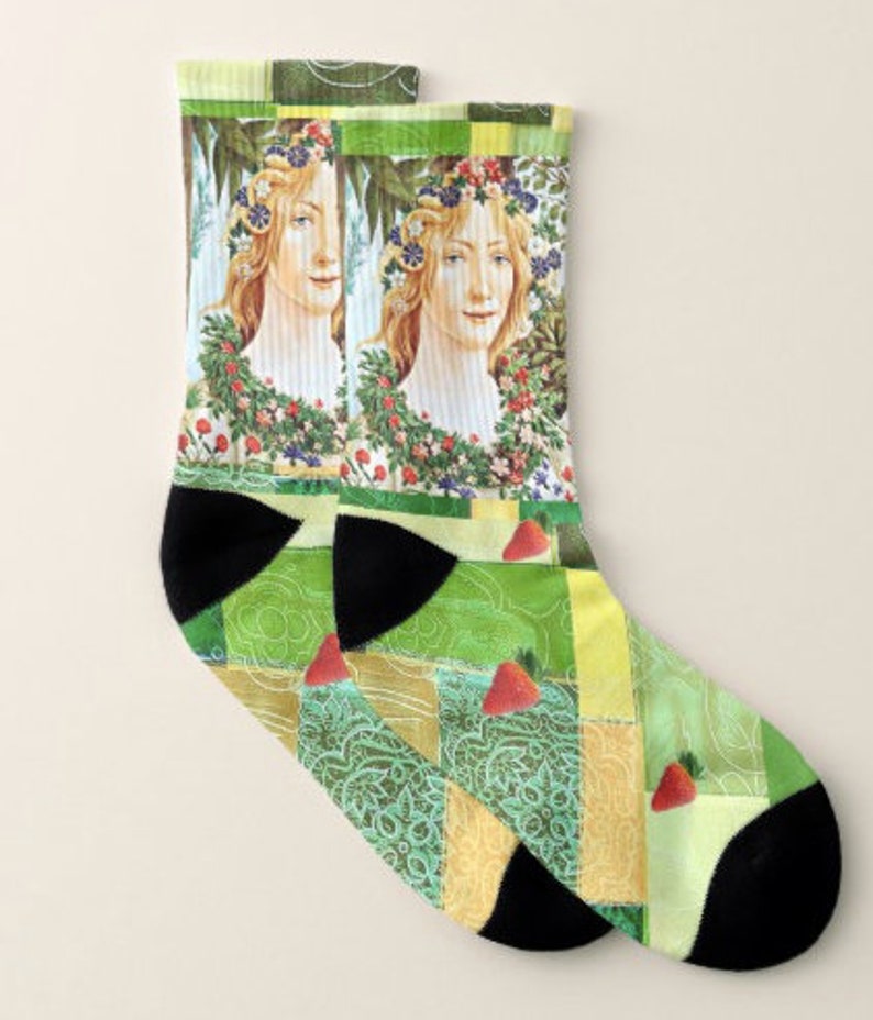 Men Large Gift Botticelli Women,Artsy,Artists,Teachers Primavera Art Painting Socks