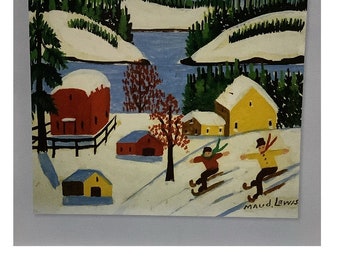 Maud Lewis Folk Art,Collectible, One Print from Folk Art Printed Page from 2022 calendar (1), Stickers, Artsy, Artists, Teachers, Frame-able