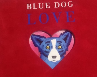Amour de chien bleu, livre recyclé, George Rodrigue